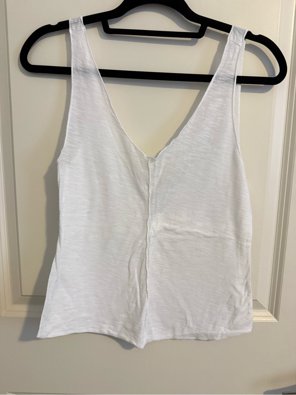 Free People White V-Neck Tank Top